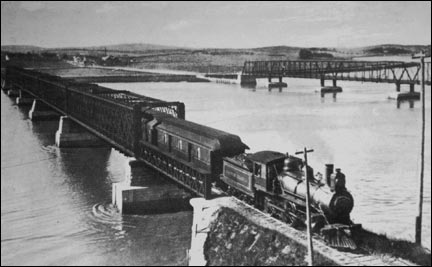 The Flying Bluenose Train Crossing the Windsor Basket Bridge